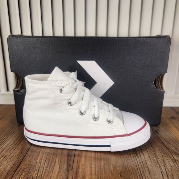 Converse Other - Converse Chuck Taylor All Star Hi Infant Size 9 Optical White Canvas Shoes 7J253